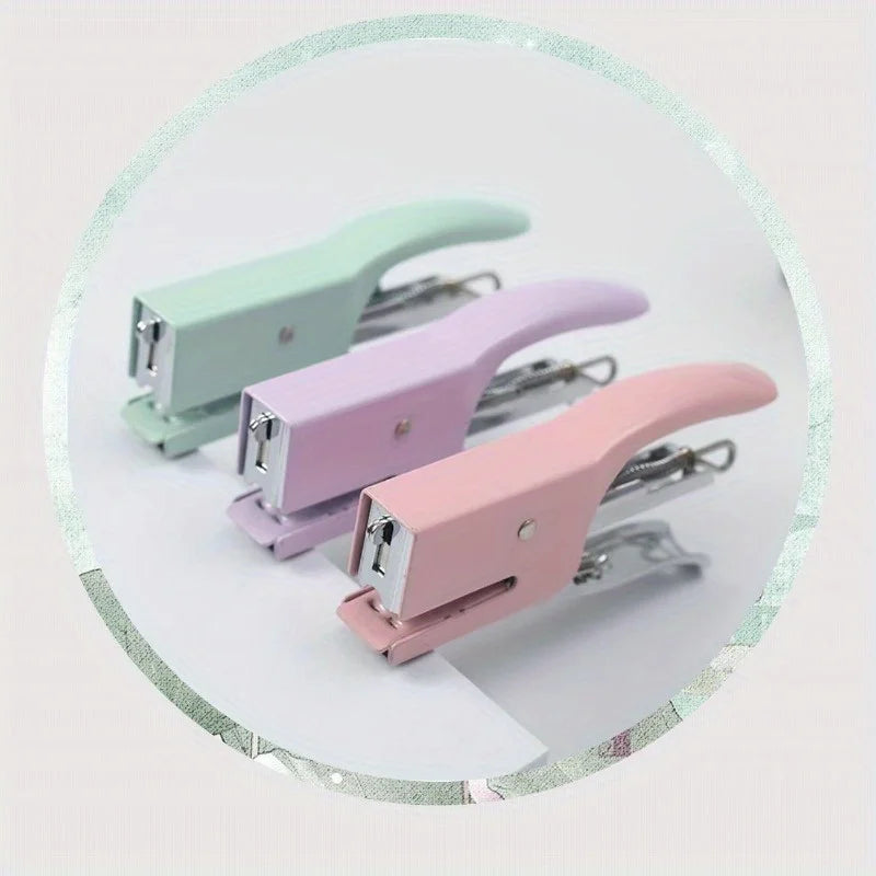 A Set Metal Hand-held Stapler No. 10 Office Stapler    No nails stapleless stapler