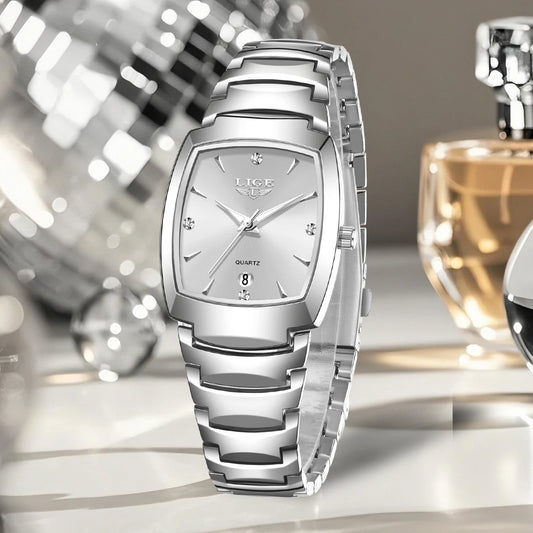 LIGE New Ladies Waterproof Watch Luxury Stainless Steel Women Watches Creative Fashion Original Elegant Quartz Wristwatch Gift
