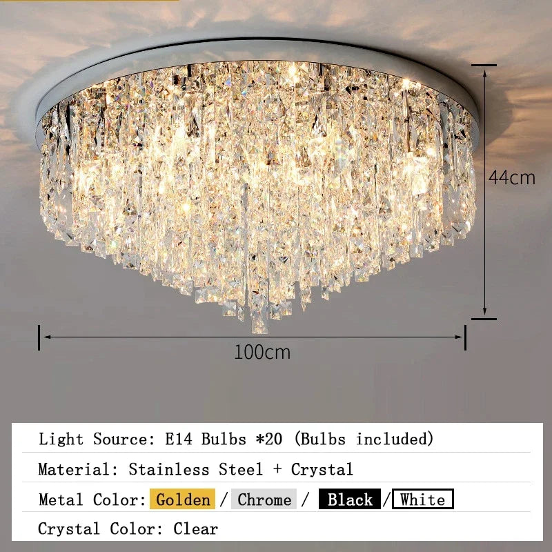 Modern Crystal Ceiling Chandelier For Living Room LED Lustre Hanging Lamps Dining Room Pendant Light Suspension Luminaire Lampen