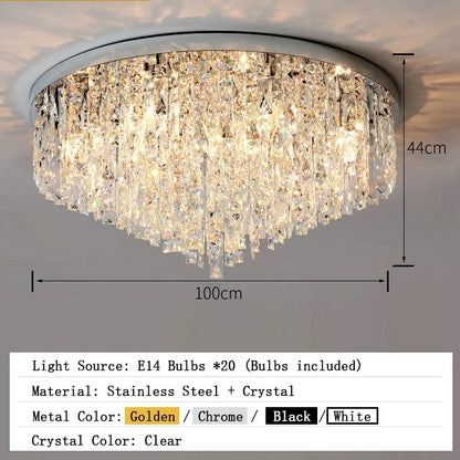 Modern Crystal Ceiling Chandelier For Living Room LED Lustre Hanging Lamps Dining Room Pendant Light Suspension Luminaire Lampen
