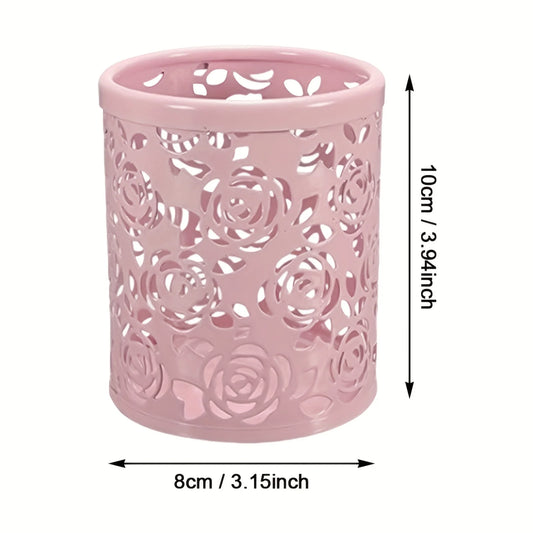 1pc Rose Flower Pen Holder, Durable, Wear-Resistant Desk Organizer for Students, Teachers, and Office Supplies, Stationery Rack