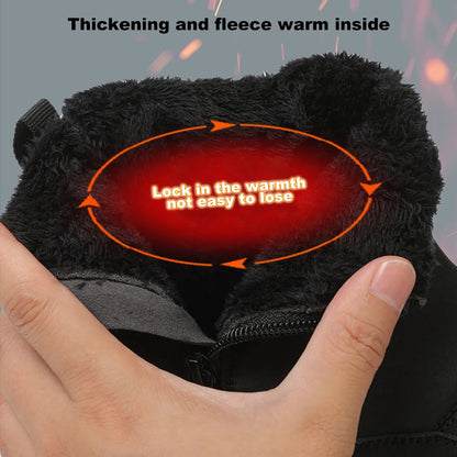 Winter Snow Boots Lightweight Barefoot Shoes Non-Slip Trail Running Shoes Zip Closure Fashion Warm Lined Booties for Men Women