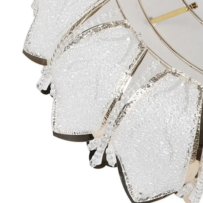 Modern Flush Mount Crystal Bedroom Ceiling Light Lotus Chandelier Living Room Lighting