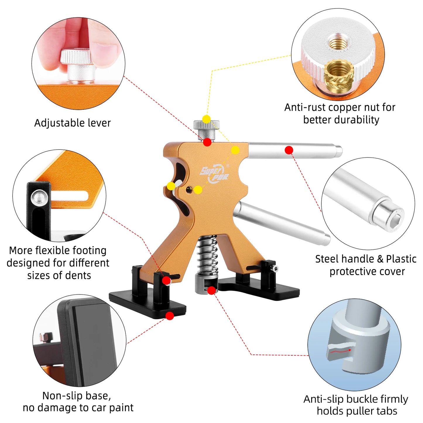 PDR Car Paintless Dent Repair Tools Kit Dent Removal Car Body Repair Kit Removal Dent Puller Tool Kit Car Tools for Auto Repair