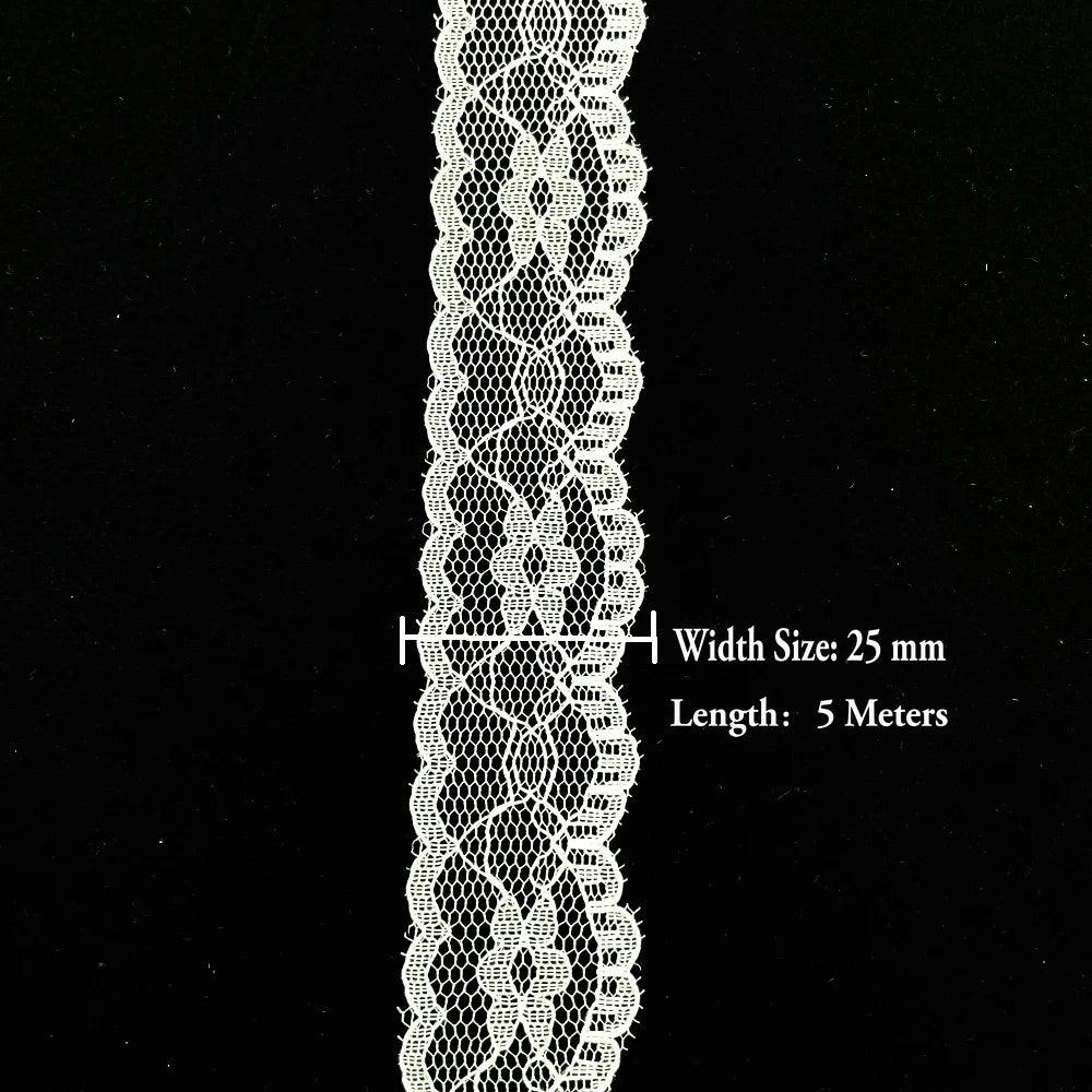 5 Meters White Black Lace Ribbon Assorted Pattern Trims for Gift Wrapping Christmas Wedding Decorations DIY Crafts Sewing Supply