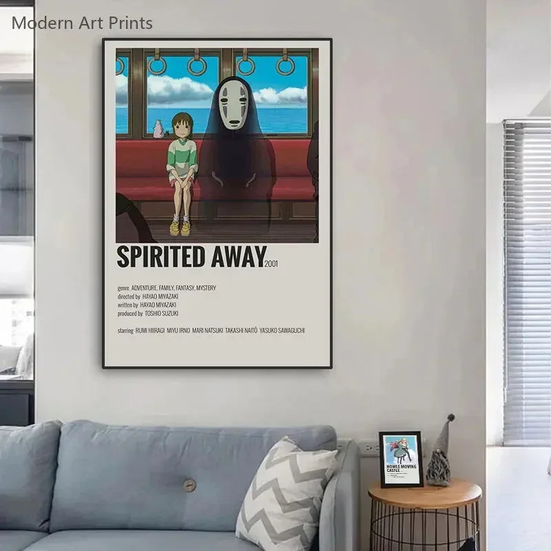 Japanese Hayao Miyazaki Anime Totoro Spirited Away Movie Cartoon Wall Art Canvas Painting Wall Pictures for Living Room Decor