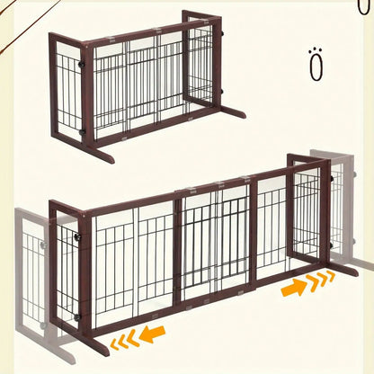 38"-71" Freestanding Pet Gate Foldable Puppy Fence Dog Gate Doorway, Freestanding Foldable Wire Pet Gate, Pet Puppy Safety Fence