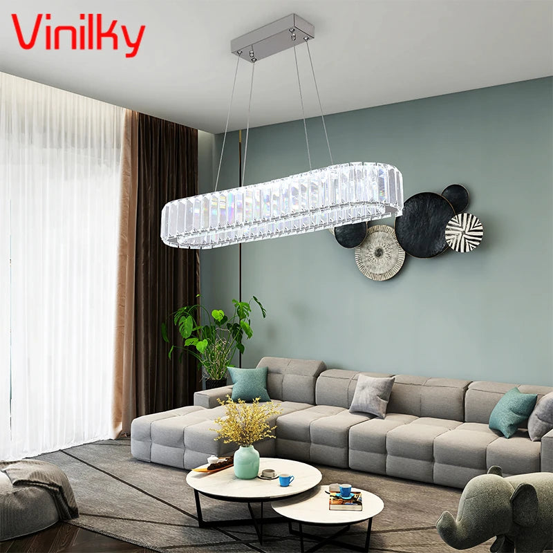 Modern Crystal Ceiling Chandeliers Living Room Bedroom Lighting Fixture Changeable Restaurant Home Decora Pendant Lights Lustres