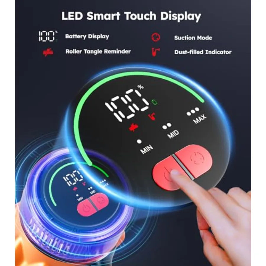 Cordless Vacuum Cleaner 500W 50KPA 70Mins for Home Self-Standing Stick Vacuum with LED Display Anti-Tangle Lightweight Recharge