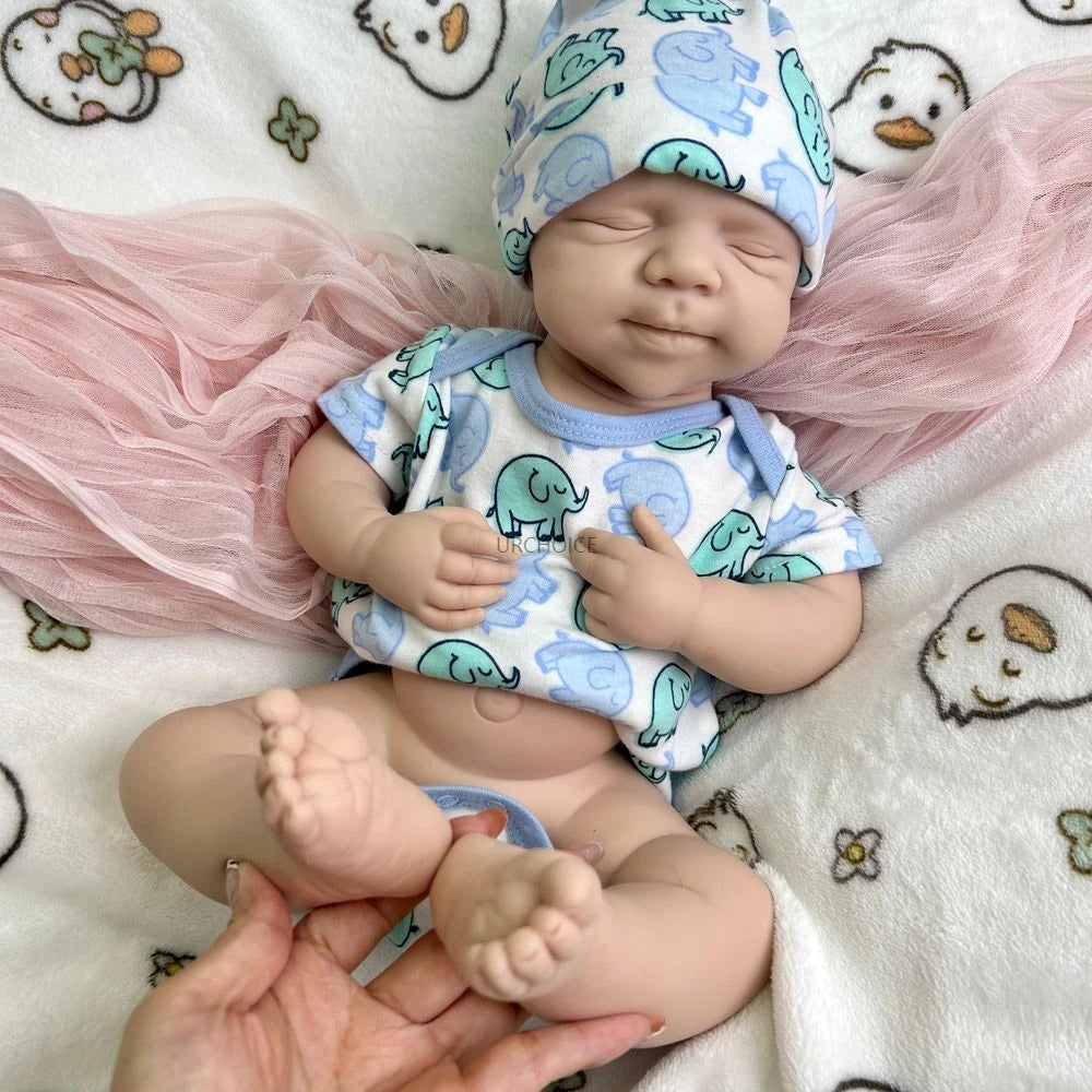 Handmade 19Inch Pascale Platinum Silicone Reborn Baby Boy Unpainted & Painted Washable Doll Gift for Doll Lovers Collector