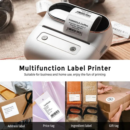 Phomemo M220 Label Printer Portable Handheld Thermal Maker Bluetooth Barcode QR Code Sticker Paper Rolls Labeller White 75mm Tag