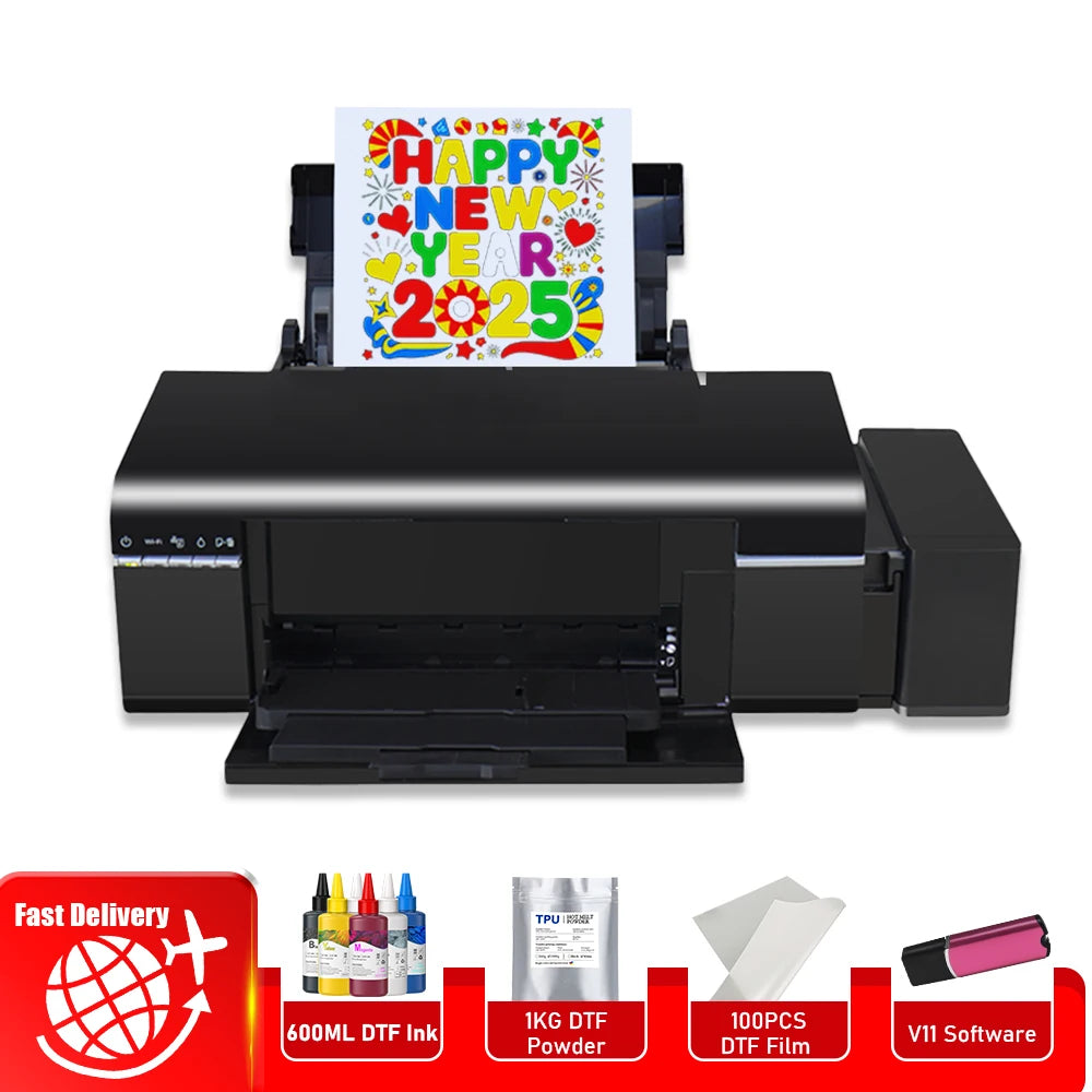 A4 DTF Printer L805 a4 dtf transfer printer for Epson l805 dtf printer bundle A4 t shirt printing machine with A4 dtf oven kits