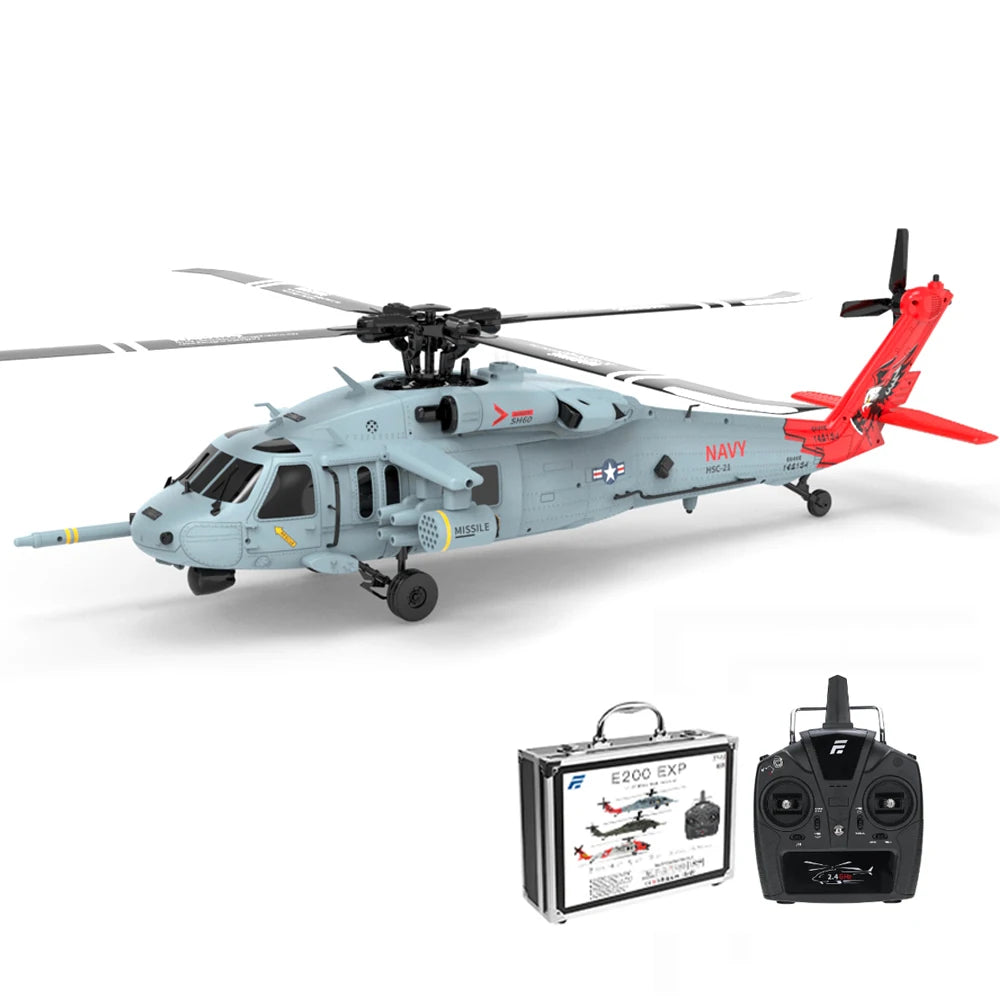 Eachine E200 EXP UH-60 SH-60 MH-60 2.4G 6CH 6-Axis Gyro Optical Flow Localization Dual Brushless Motor Flybarless RC Helicopter