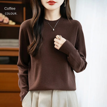 Women 22 colors weater O-neck Autumn Winter Basic 100% Andy velvet Warm Casual Pulls Jumpers Korean FashionSpring Knitwear 2025