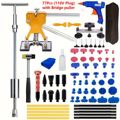 Car Dent Repair Tools Kit Slide Reverse Hammer + Golden Lifter Suction Cup Auto Body Paintless Dent Removal Puller Car Tools Kit