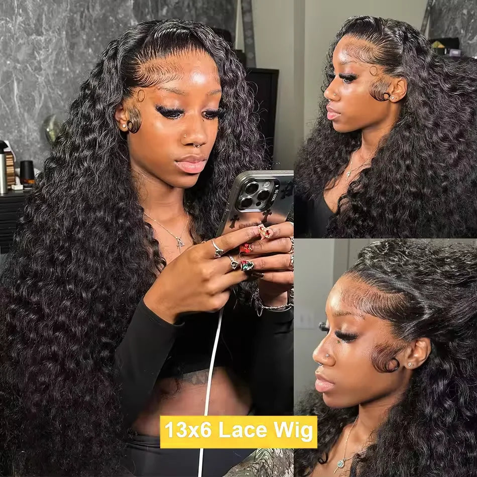 30 40 Inch Water Wave Lace Front Wig 4x4 5x5 Deep Wave Glueless Closure Wig Brazilian 13x6 HD Curly Lace Frontal Human Hair Wigs