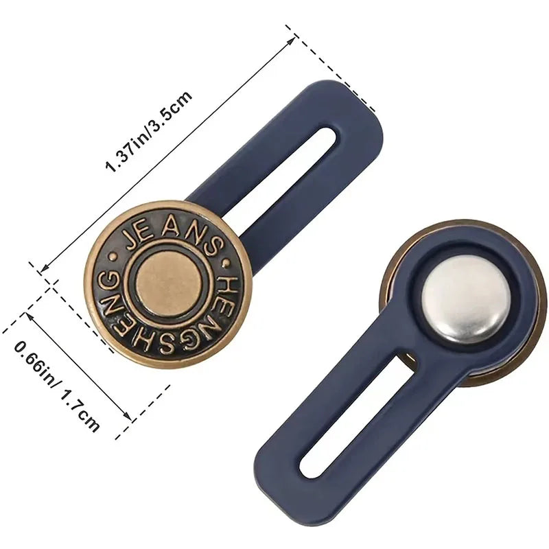 5pcs Button Extender For Pants Adjustable Waist Button Retractable Waistband Expander Random Color No Sew Buttons