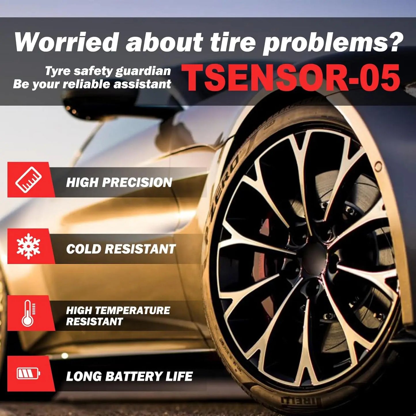 2025 LAUNCH X431 TSENSOR-05 TPMS Sensor 315MHz/433MHz TPMS Sensor Tire Repair Tool 100% Programmable Tire Sensor Works with X431