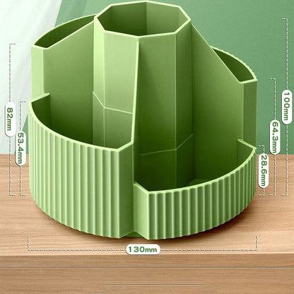 5 Slots Stationery Storage Box 360 Degree Rotating Cute Pencil Cup Pot Desktop Stationery Organizer for Home Office School