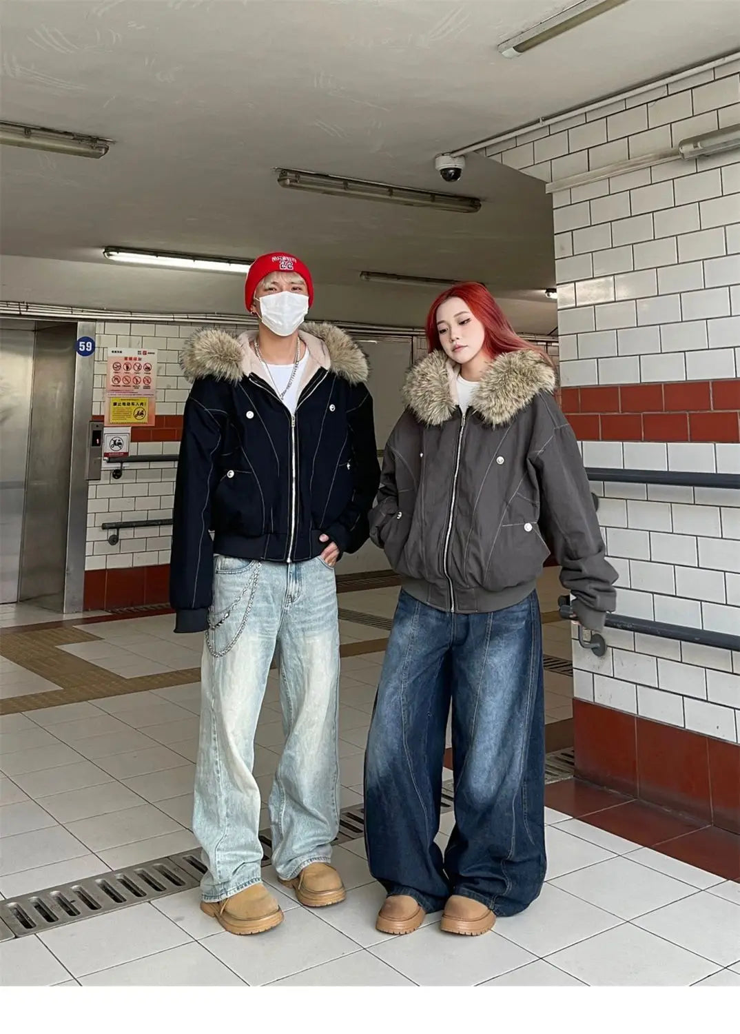 2000s Aesthetic Black Elegant Jacket Woman 2025 Winter Y2k Zip Up Hooded Design Harajuku Coat Female Loose Casual Chic Outfits