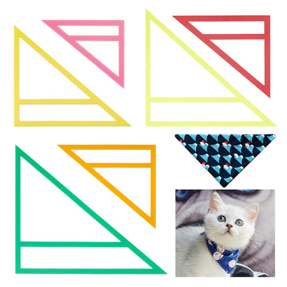 6Pcs Dog Bandana Sewing Template Set Small Reversible Triangle Sewing Quilting Acrylic Quilting Template Stencil for Small Dogs
