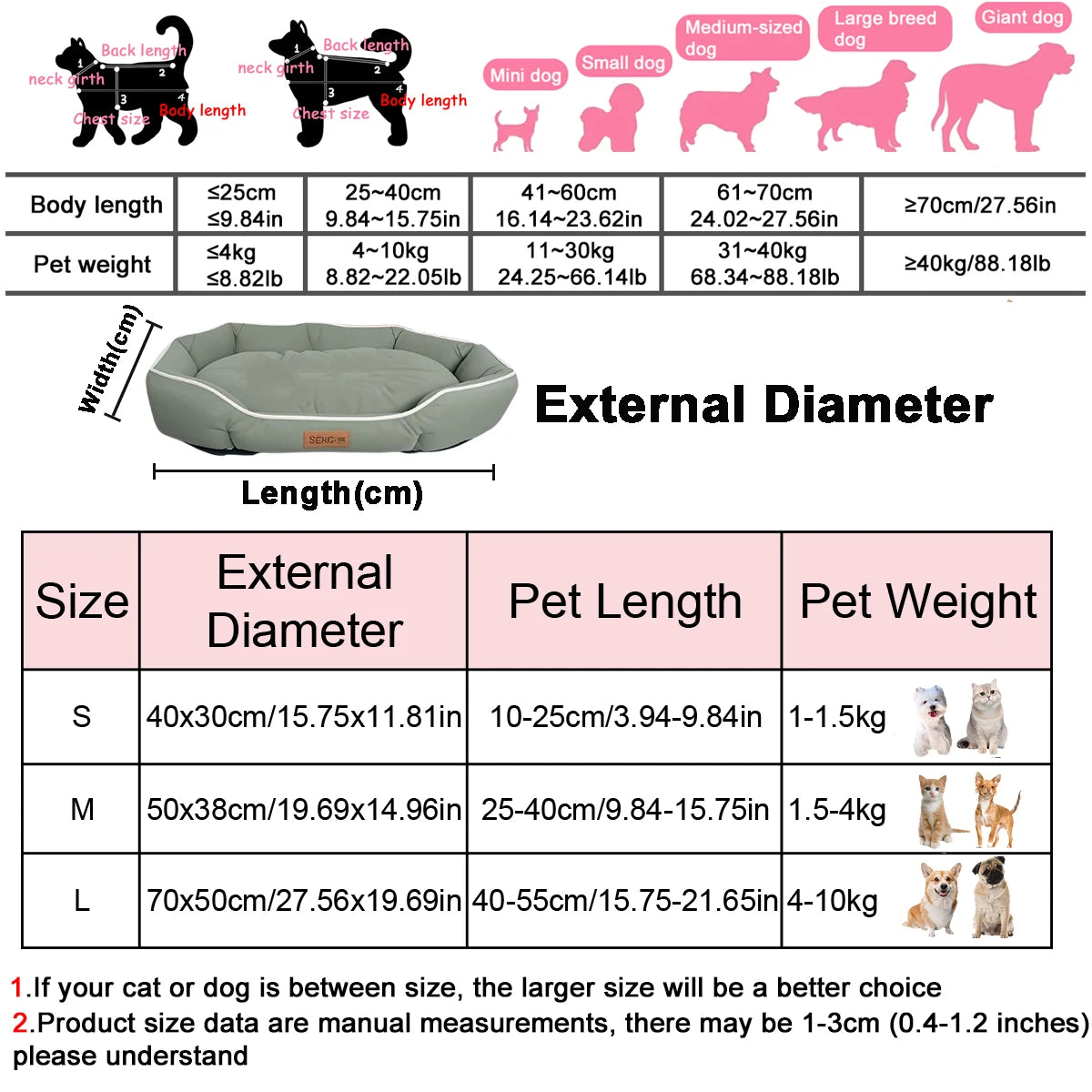 B-Square All Seasons Small Dog Bed Anti-slip Sleeping Cat Bed Breathable Soft Dog Bed for Medium Dog Cushion Pet Bed for Cat