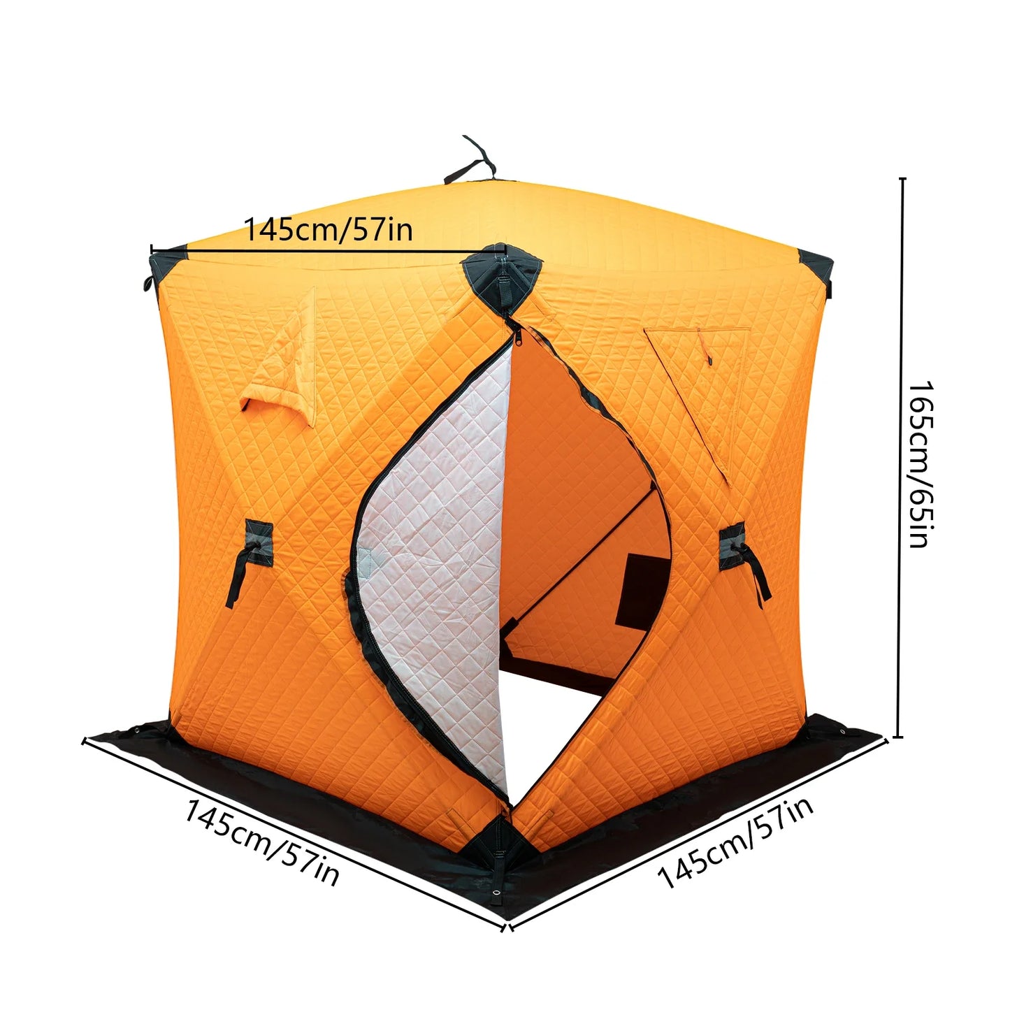 Portable Ice Fishing Tent 210D Oxford Cloth,Fiberglass-Durable,Spacious,Weather-Resistant,Easy To Set Up,Thermal Fishing Shelter