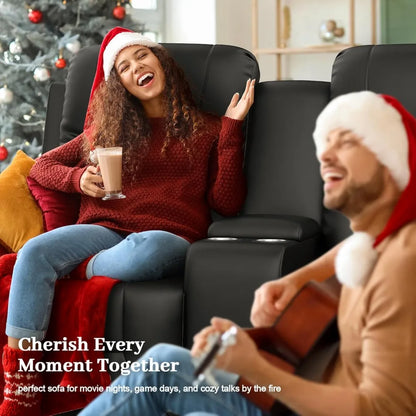 Large Loveseat Recliner, Loveseat Recliner Sofa with Storage Console, Recliner Chair with USB Ports, 2 Cell Phone Holders, Cup