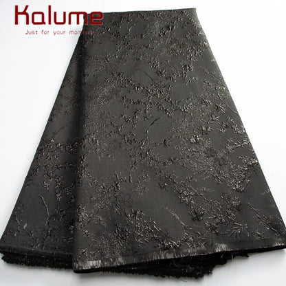 Kalume African Brocade Jacquard Lace Fabric 2025 High Quality Gilding Lace Fabric Ship From U.S. 2-5Days for Sewing Dress F3464