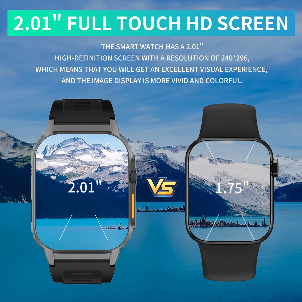 Smart Watch(Answer/Make Call), 2.01" Smartwatch for Men Women, IP67 Waterproof, 100+ Sport Modes Fitness Tracker
