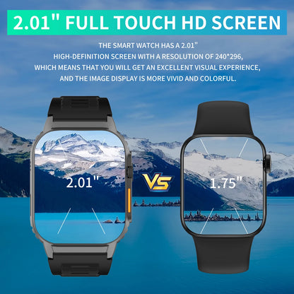 Smart Watch(Answer/Make Call), 2.01" Smartwatch for Men Women, IP67 Waterproof, 100+ Sport Modes Fitness Tracker