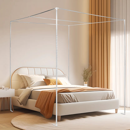 2*2*2 M Canopy Bed Frame, Stainless Steel Canopy Bed Mosquito Net Frame Bracket Fit for Queen Size Four-Corner Bedroom