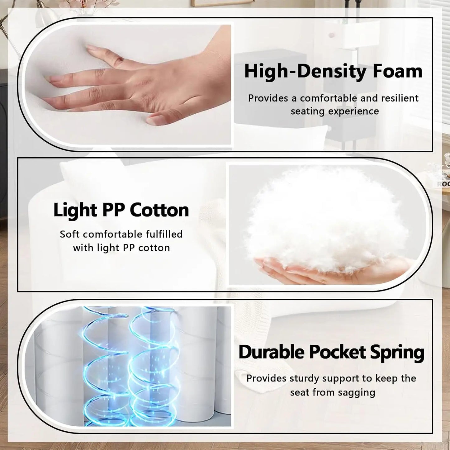 80“ Curved Loveseat for Small Spaces, White Curved Couches for Living room, Compression Sofa in a Box with 2 Pillows,