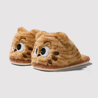 Fun Croissant Bread Cotton Slippers for Men and Women, Winter Couple Home Use, Thick-Soled Non-Slip Home Slippers for Women