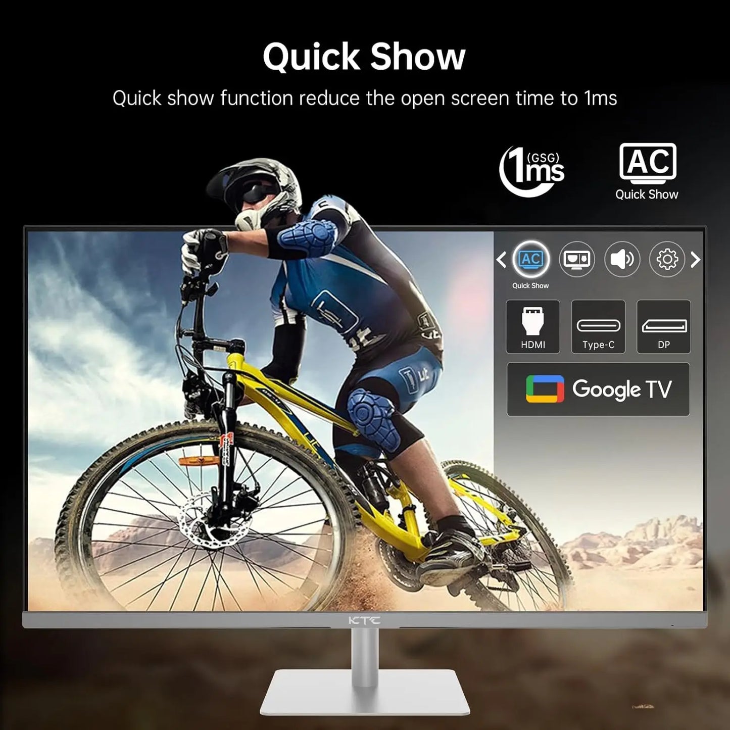 32 Inch 4K Smart Monitor with Google TV System UHD 3440x2560P Hey Google Voice Remote Netflix Licensed Dolby
