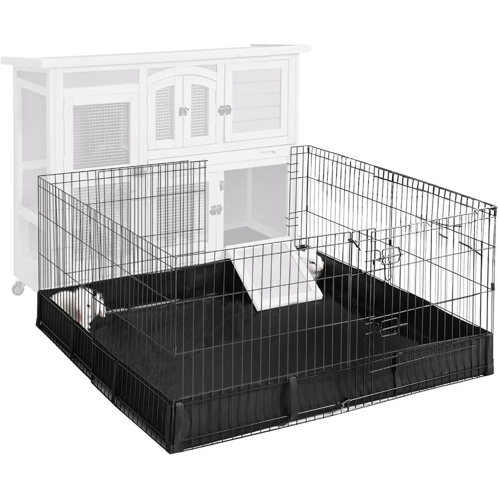 Pet Playpen Guinea Pig Cage Small Animal Rabbit Exercise Pen with Waterproof Floor Liner