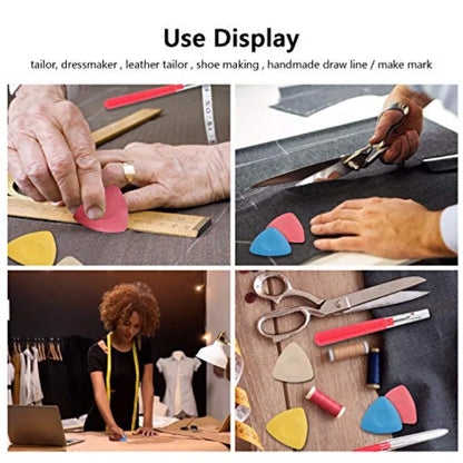 CampTek Tailors Chalk Fabric Markers for Quilting and Sewing - 10PCS Tailor's Chalk 4PCS Heat Erasable Pens with 4 Refills 3 PC