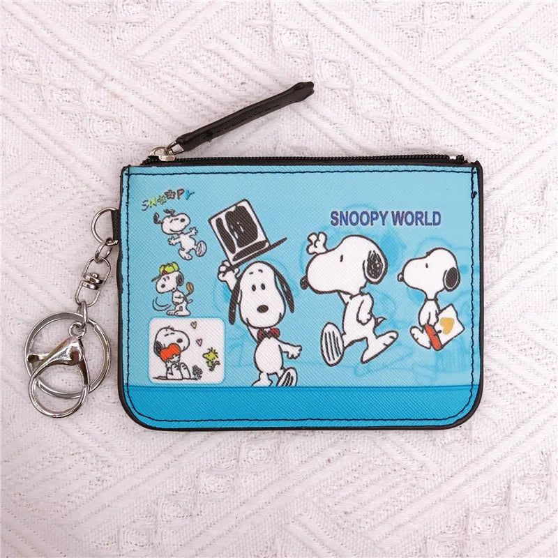 Snoopy Coin Purses Charlie Brown Cute Wallet Women Leisure Woodstock Zipper Card Holder Coin Pouch Lady Cases Giirls
