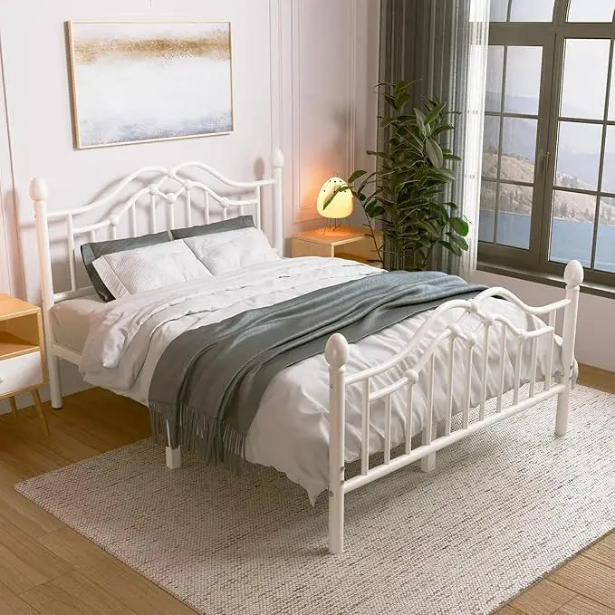 Queen Metal Bed Frame with Headboard and Footboard, Modern Iron Platform Bed Frame Support Up to 1200LBS, Under Bed,Customized