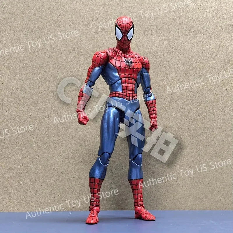 Original Ct Toys Spiderman Mafex 075 The Amazing Spider-Man Comic Ver Anime Action Figure Model Gifts Toys