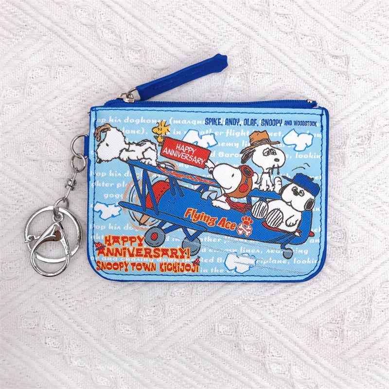 Snoopy Coin Purses Charlie Brown Cute Wallet Women Leisure Woodstock Zipper Card Holder Coin Pouch Lady Cases Giirls
