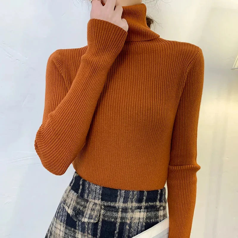 Heliar Women Fall Turtleneck Sweater Knitted Soft Pullovers Cashmere Jumpers Basic Soft Sweaters For Women 2025 Autumn Winter