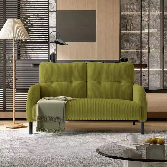 47" Loveseat Couch, Comfy Corduroy with Spring Cushion, Super Deep Seat Sofa Bed, Suitable for Living Rooms and, Customized