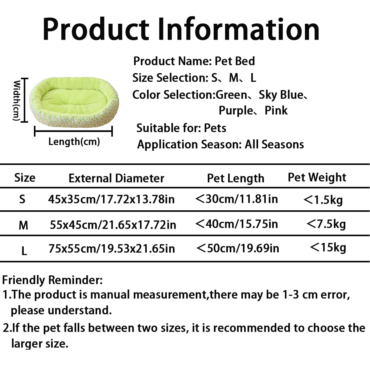 Floral All Season Dog Bed for French Bulldog Chihuahua Soft Cat Bed for Dogs Sleeping Puppy Pad Sofa Dog Bed  Four Color Pet Pad