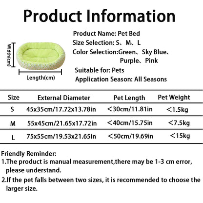 Floral All Season Dog Bed for French Bulldog Chihuahua Soft Cat Bed for Dogs Sleeping Puppy Pad Sofa Dog Bed  Four Color Pet Pad