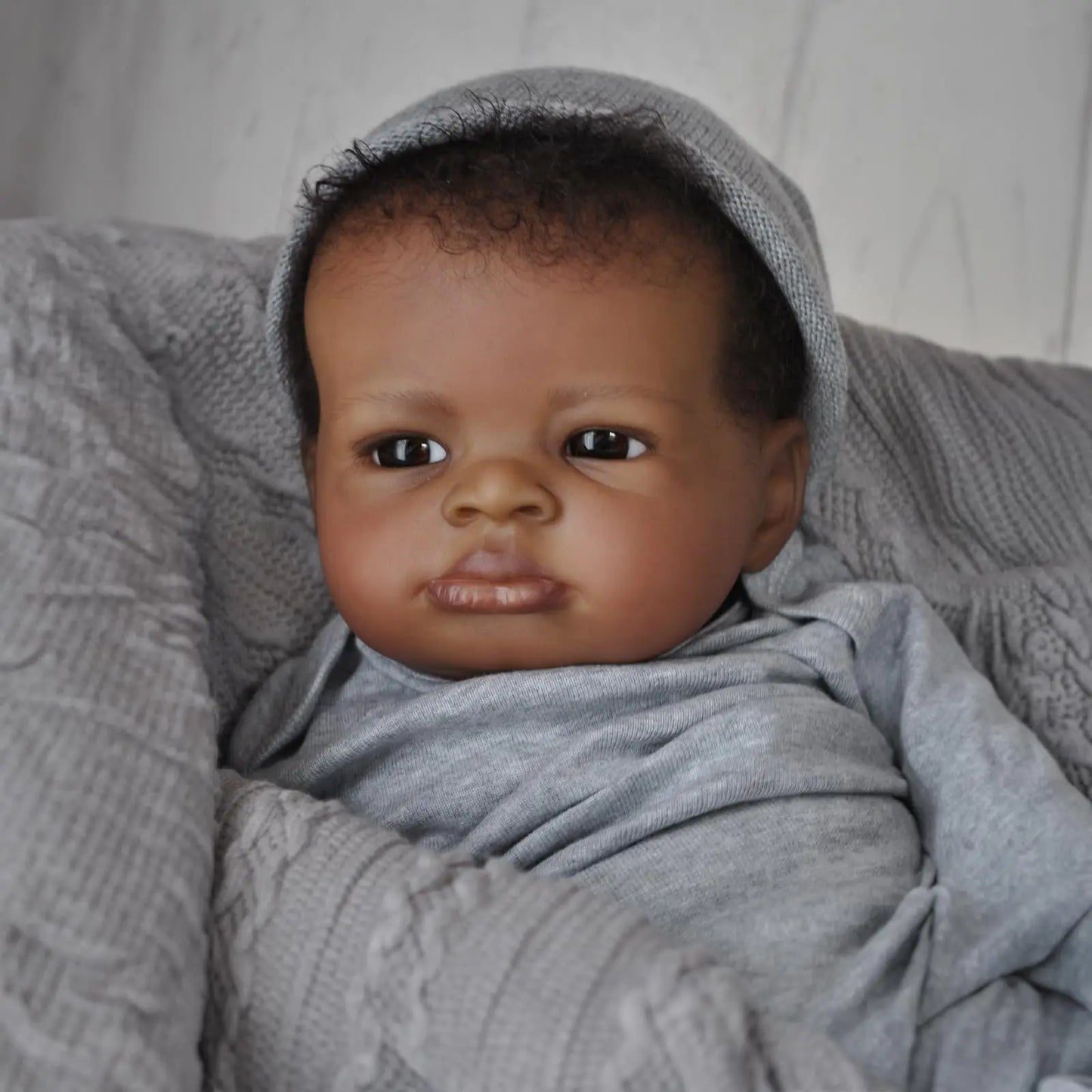 Risbecko 20 Inch Lifelike Black Reborn Baby Doll - African American Soft Cloth Body Doll - Birthday Gift/Christmas Gift