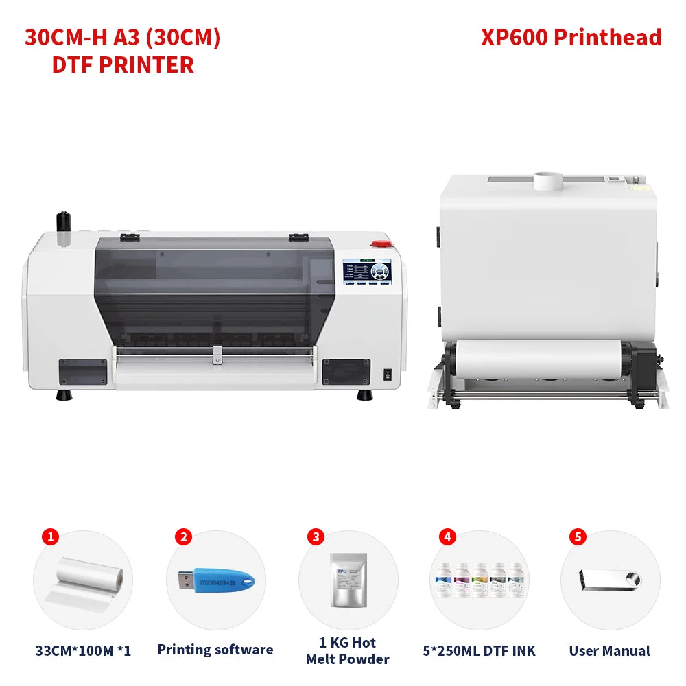 A3 DTF Printer For Epson XP600 Impresora A3 DTF Printing Machine Direct to Film Transfer A3 DTF Printers For T-Shirt Hoodies bag
