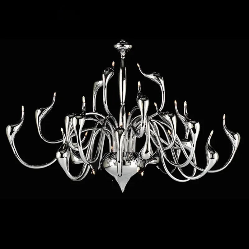 G4 LED Swan chandelier Lighting for Bedroom Foyer Chandelier lustre salon Black White Red gold