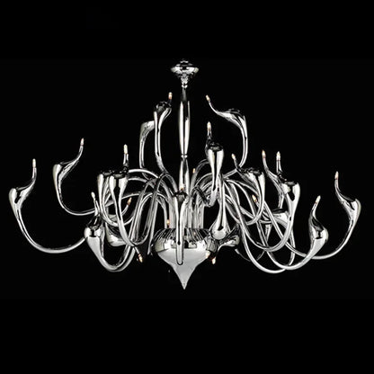 G4 LED Swan chandelier Lighting for Bedroom Foyer Chandelier lustre salon Black White Red gold