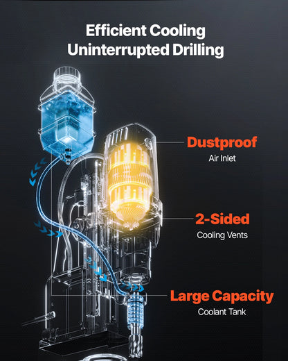 SucceBuy Magnetic Drill Boring Diameter Portable Electric Mag Drill Press Drilling Machine Metal Surface Industrial Improvement